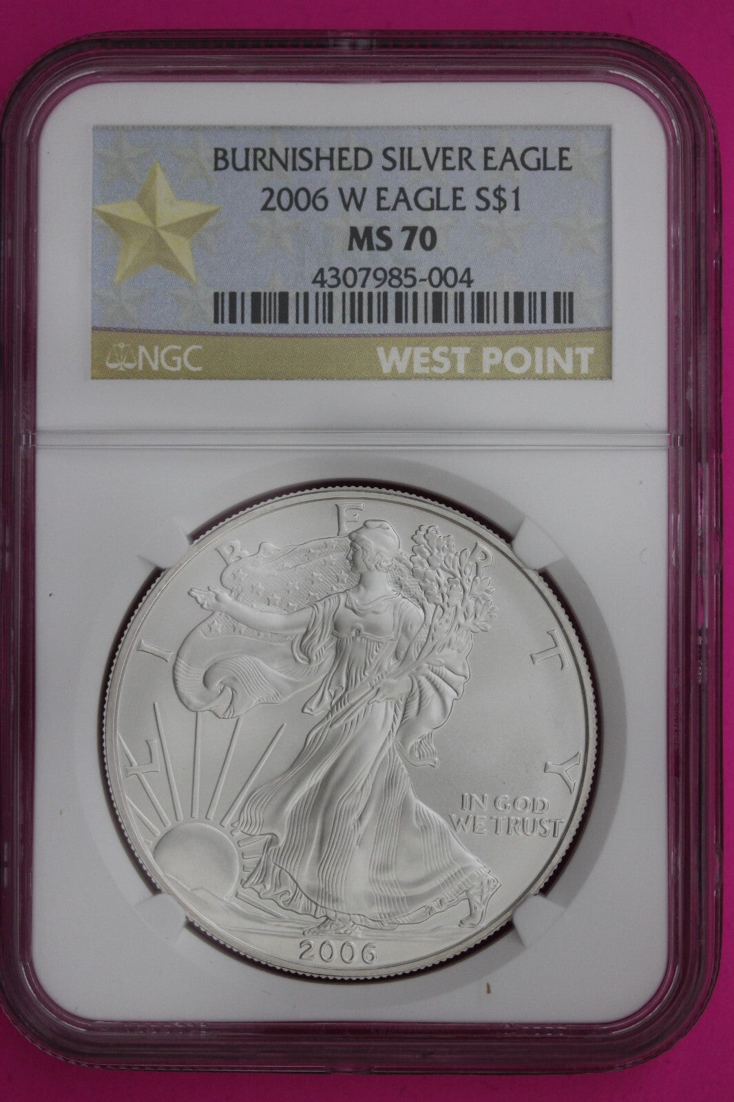 2006 W MS 70 Silver Eagle Coin 1 OZ .999 NGC Certified Graded Authentic Slab 564
