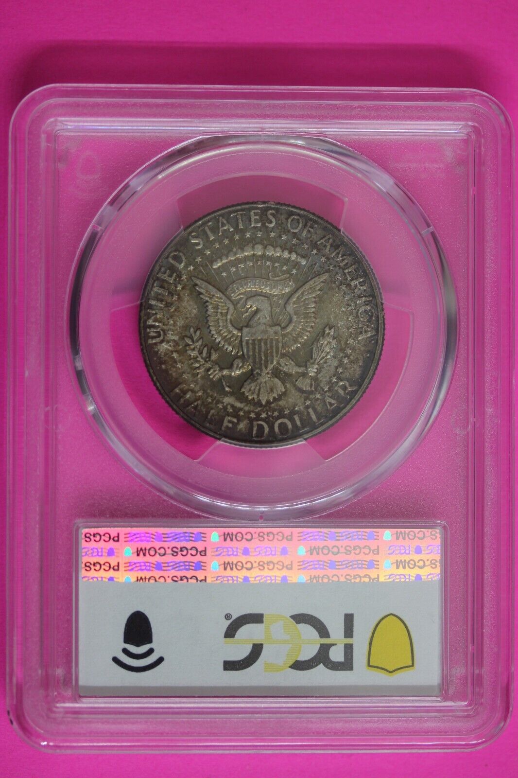 Toned Color 1964 P MS 64 Kennedy Half Dollar PCGS Graded Trueview Slab 1214