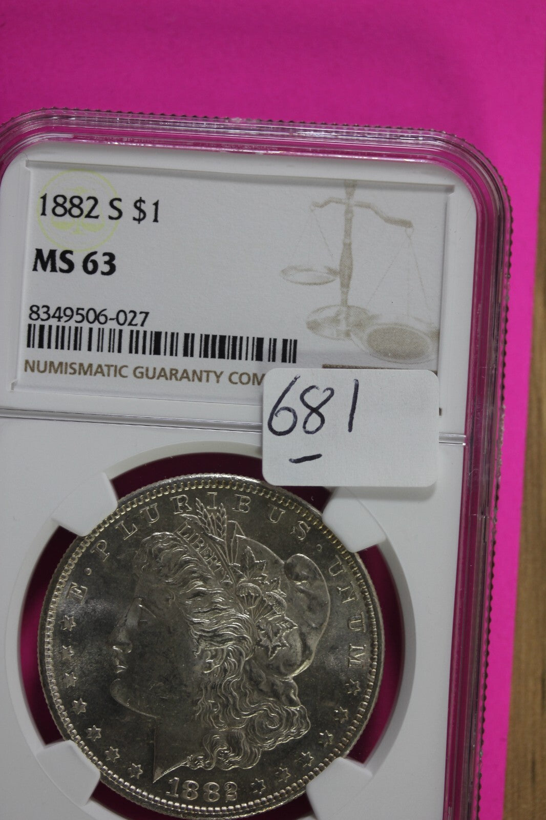 1882 S MS 63 Liberty Morgan Silver Dollar NGC Certified Graded Authentic 681