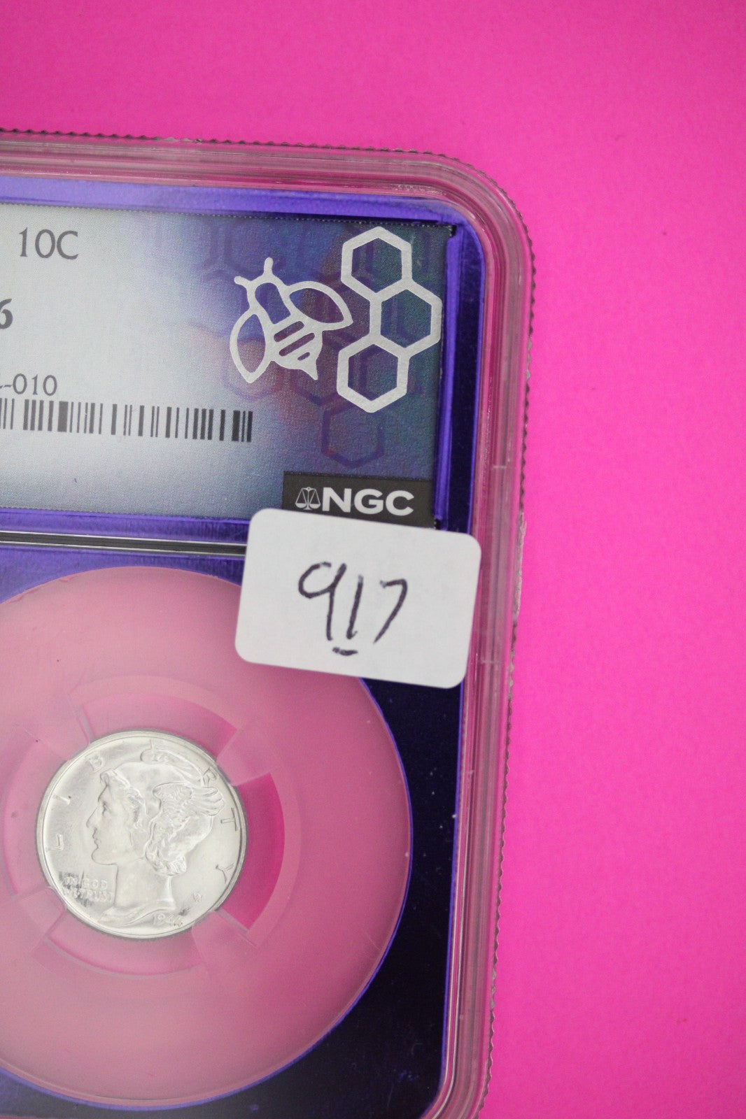 1944 P MS 66 Mercury Liberty Dime NGC Purple Bee Hive Label Graded Certified 917