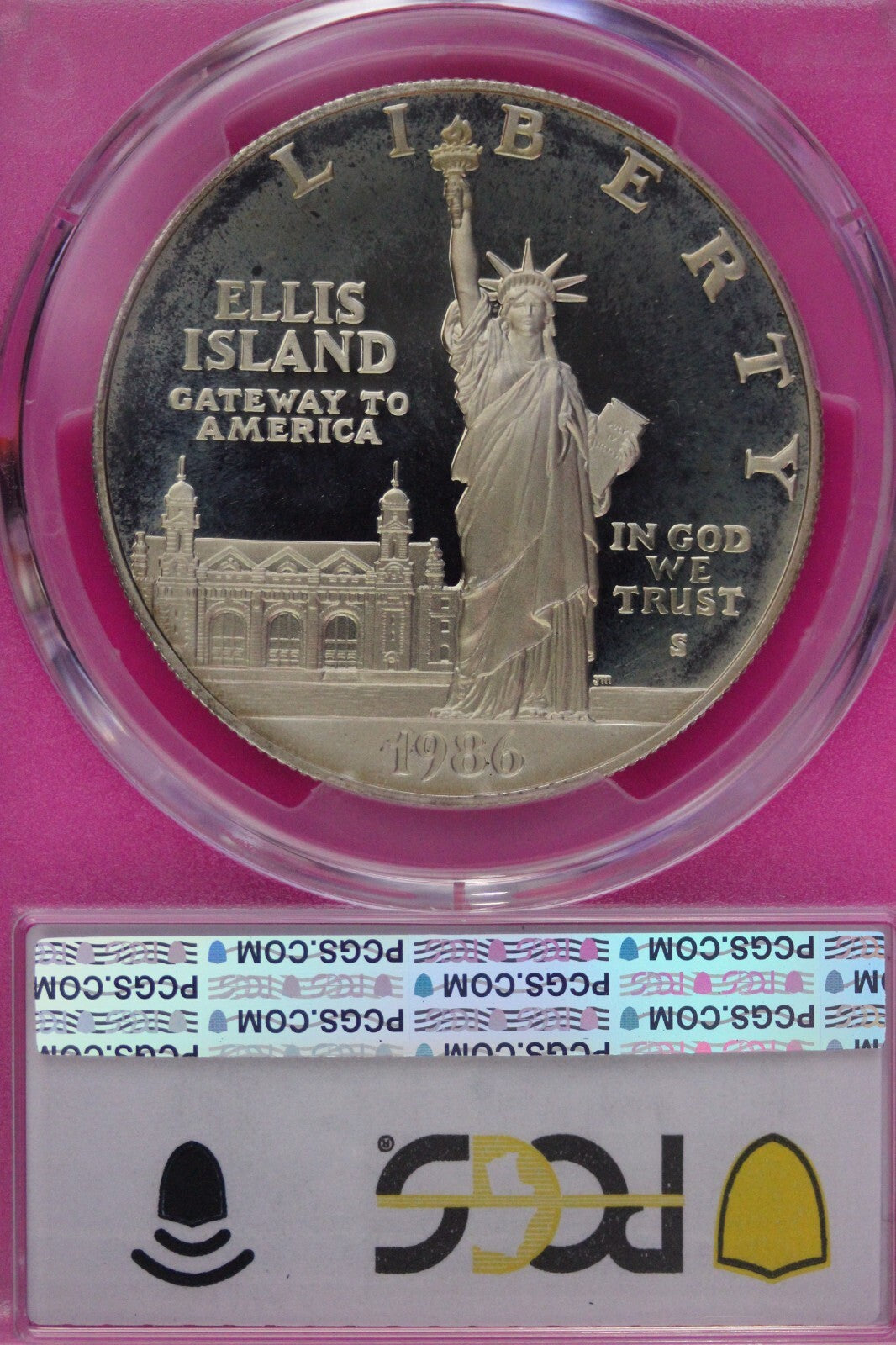 Toned 1986 S PR 68 DCAM Statue Of Liberty Commemorative Silver Dollar PCGS 447
