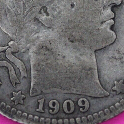 1909 P Barber Liberty Silver Quarter Scarce Semi Key Date Philadelphia Mint 53