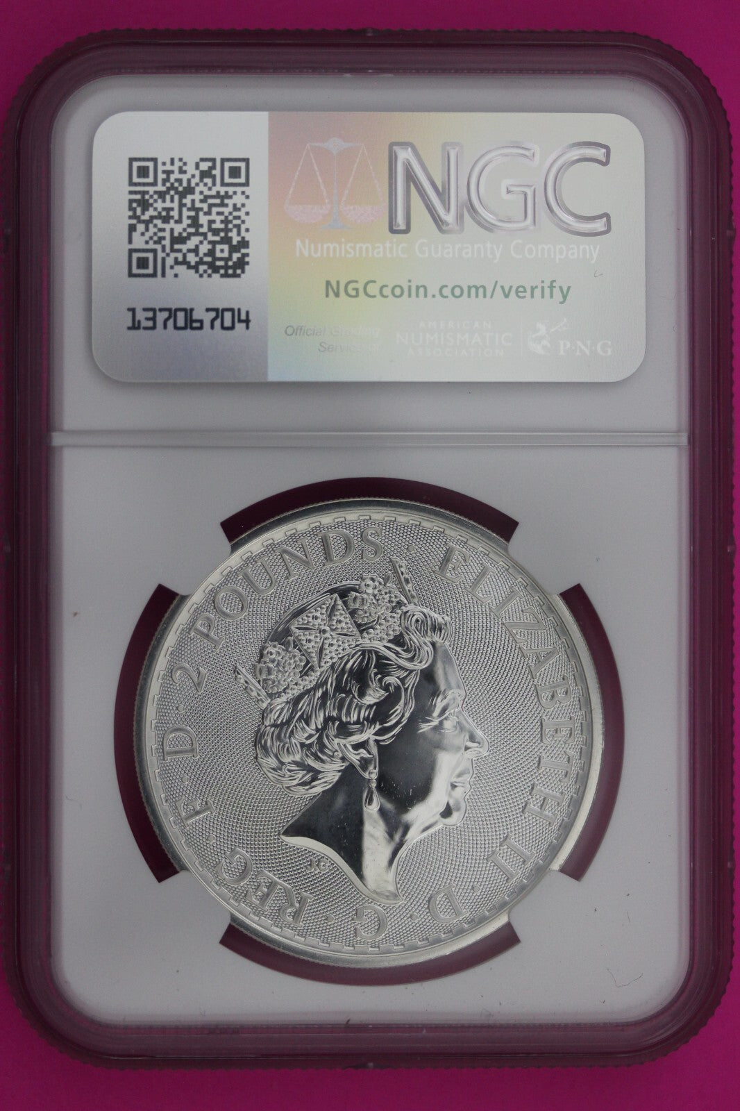 2017 MS 69 Great Britain £2 Britannia 20th Anniversary Privy NGC Graded 1165
