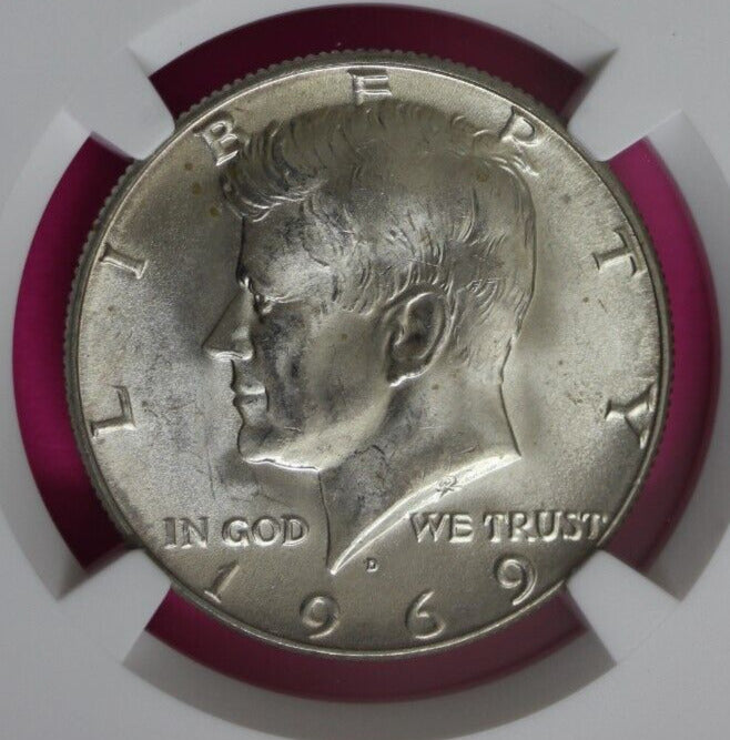 1969 D MS 64 Kennedy Half Dollar NGC Graded Certified Authentic Slab Silver 1382