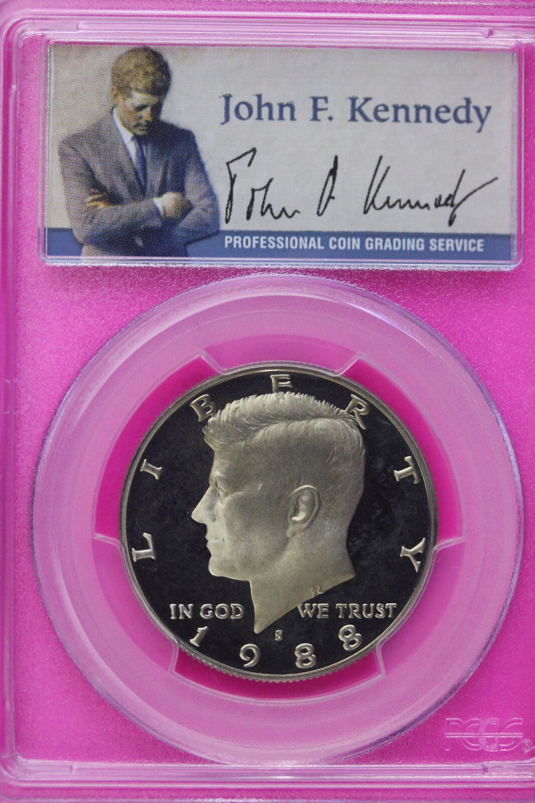 1988 S PR 69 Deep Cameo John Kennedy Clad Half Dollar JFK Label PCGS Slab 1125
