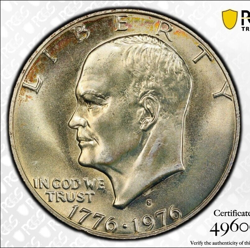 Toned 1976 S MS 67 Silver Eisenhower Ike Dollar PCGS Graded Certified Slab 452