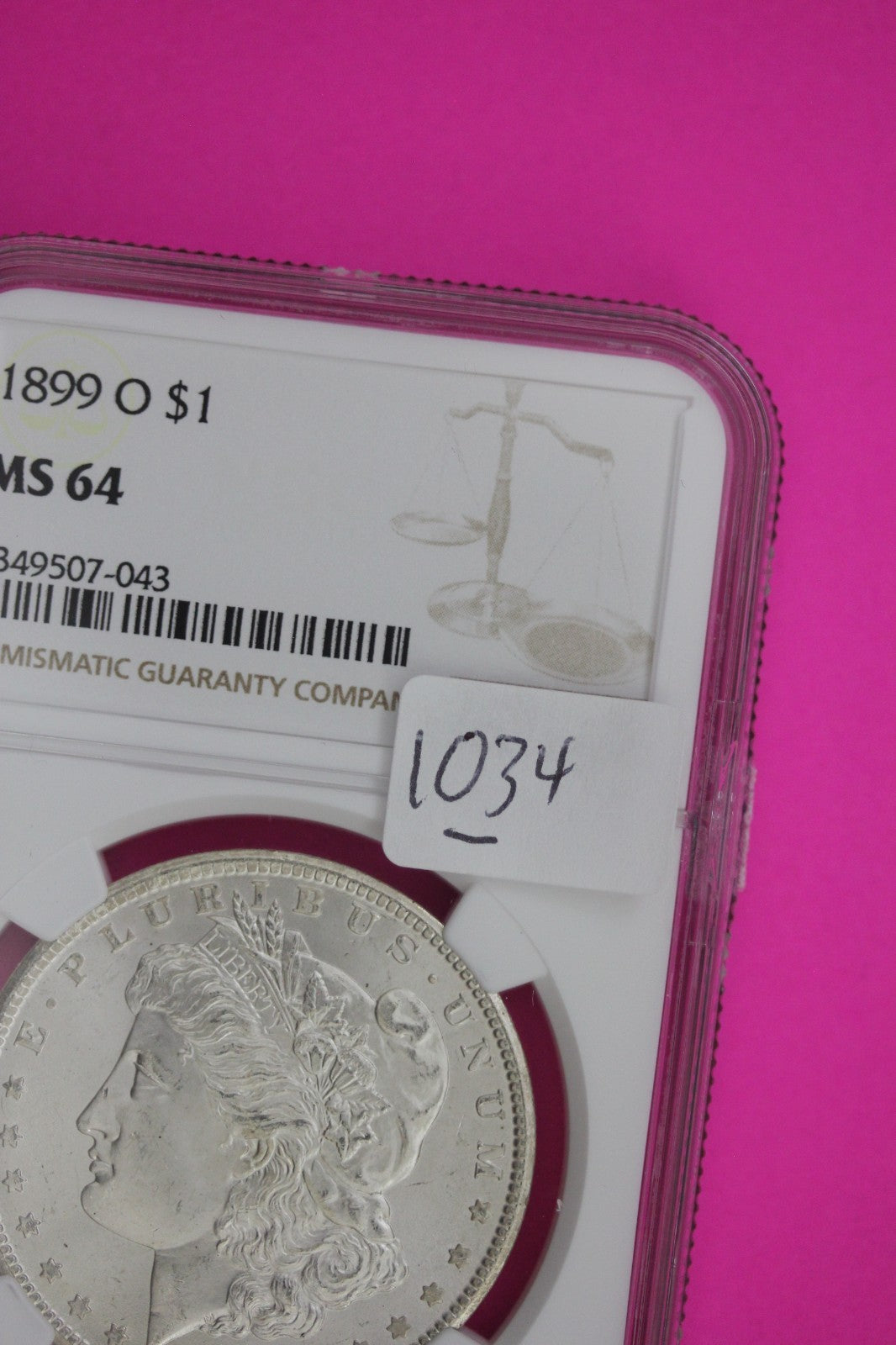1899 O MS 64 Liberty Morgan Silver Dollar NGC Certified Graded Authentic 1034