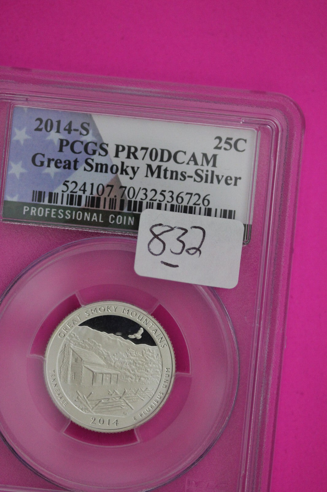 2014 S PR 70 Silver Quarter Great Smoky Mountains PCGS Graded Certified Slab 832