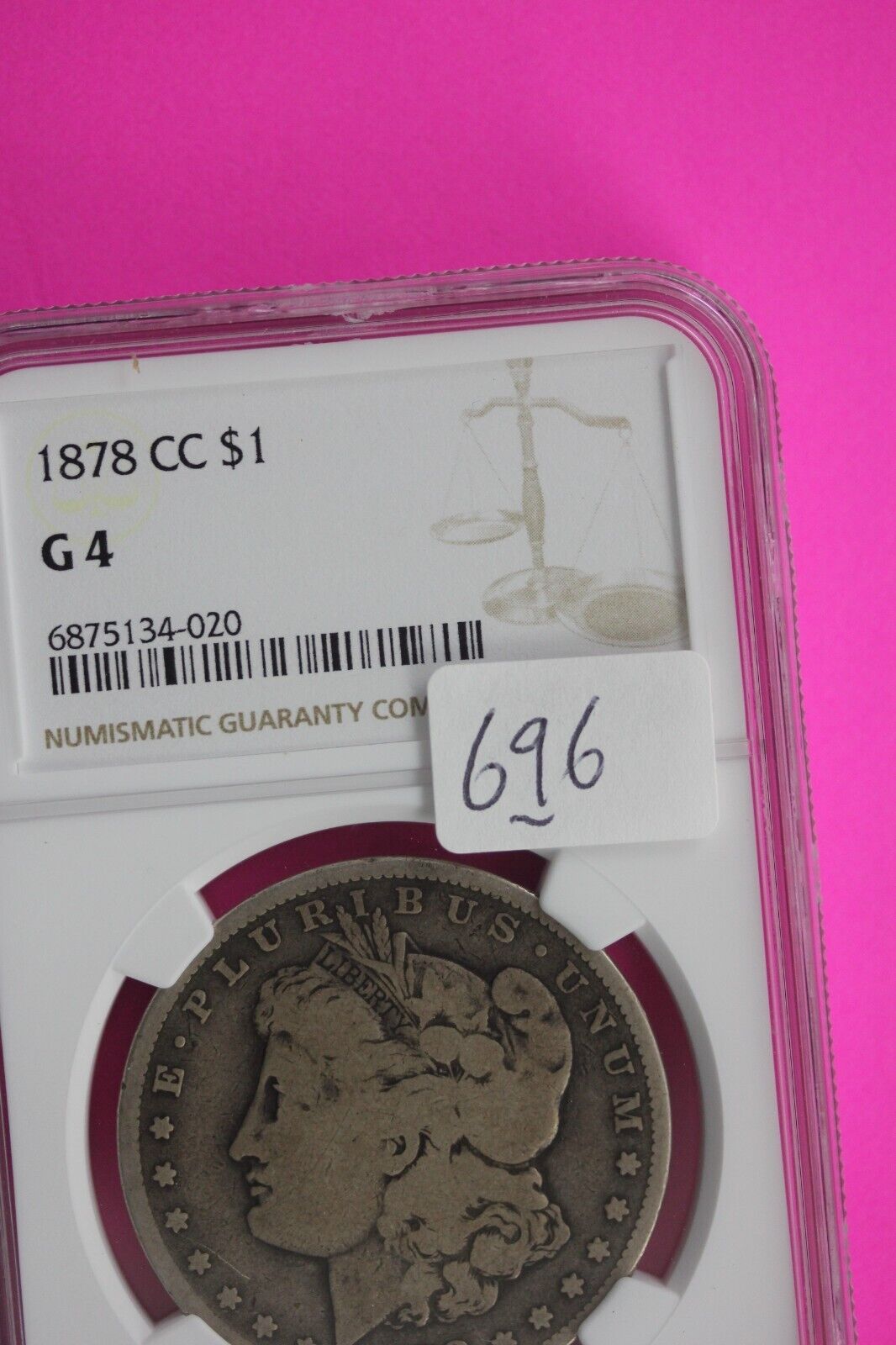 1878 CC G 4 Liberty Morgan Silver Dollar NGC Certified Graded Authentic Slab 696