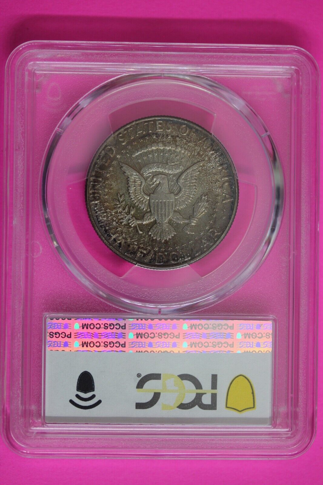Toned Color 1964 P MS 65 John Kennedy Half Dollar PCGS Graded Trueview Slab 61
