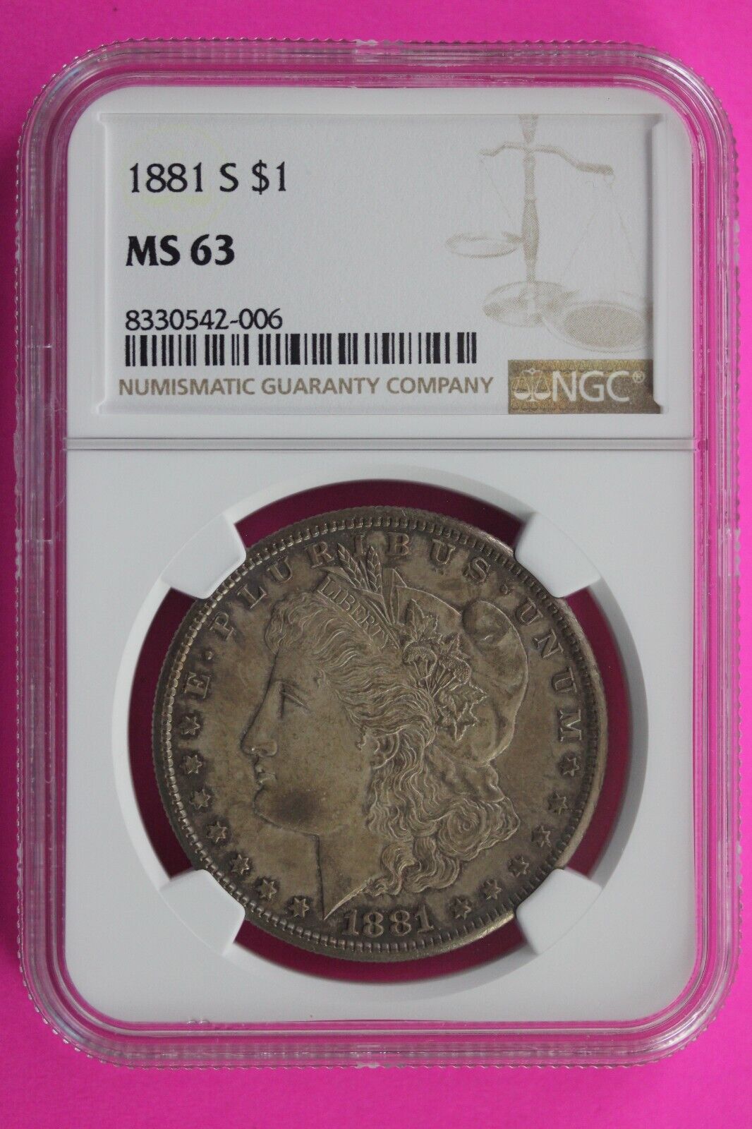 1881 S MS 63 Liberty Morgan Silver Dollar NGC Graded Certified Authentic 293