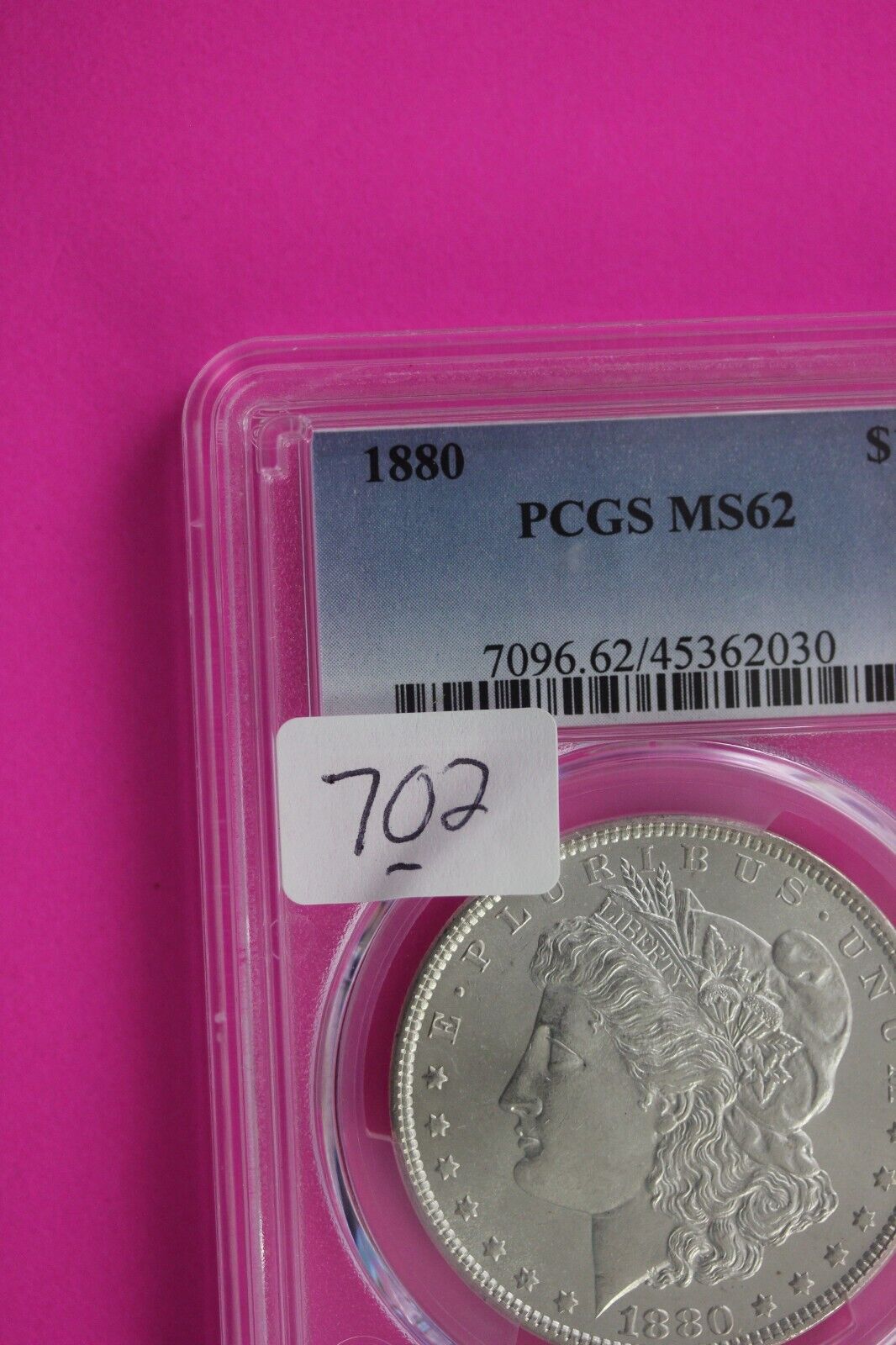 1880 P MS 62 Liberty Morgan Silver Dollar PCGS Certified Graded Authentic 702