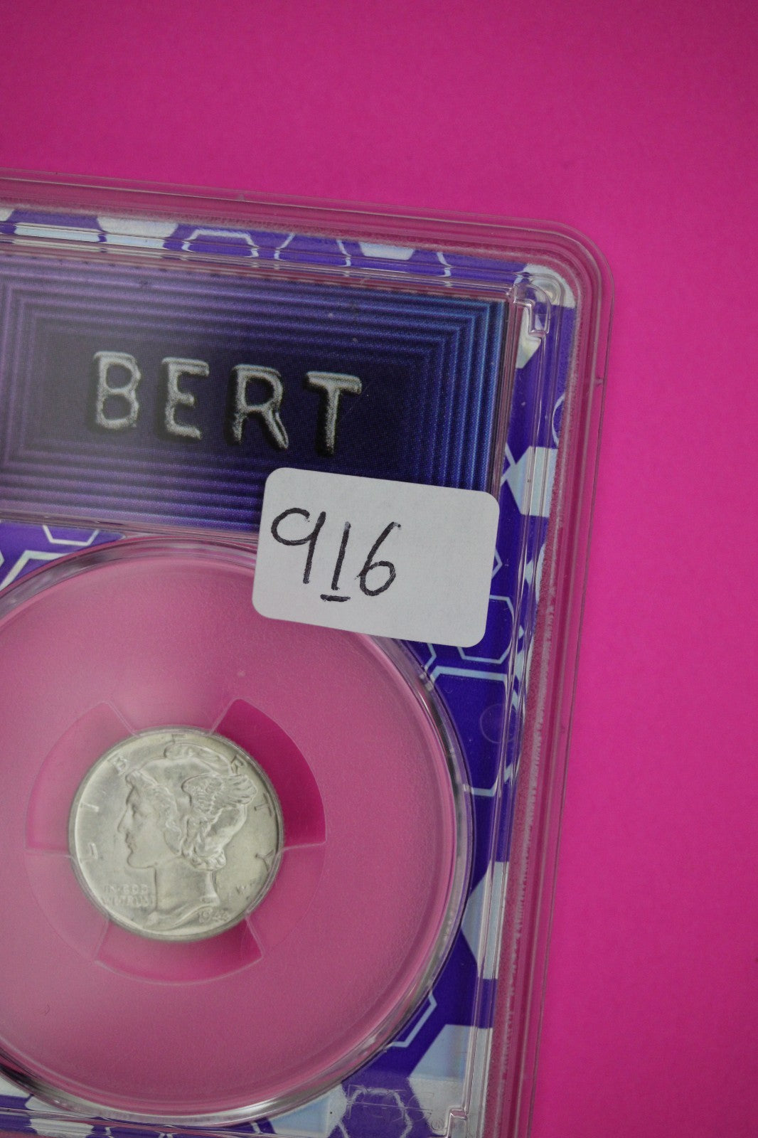 1944 P MS 65 FB Mercury Liberty Dime PCGS Purple BERT Trader Bea Label Slab 916