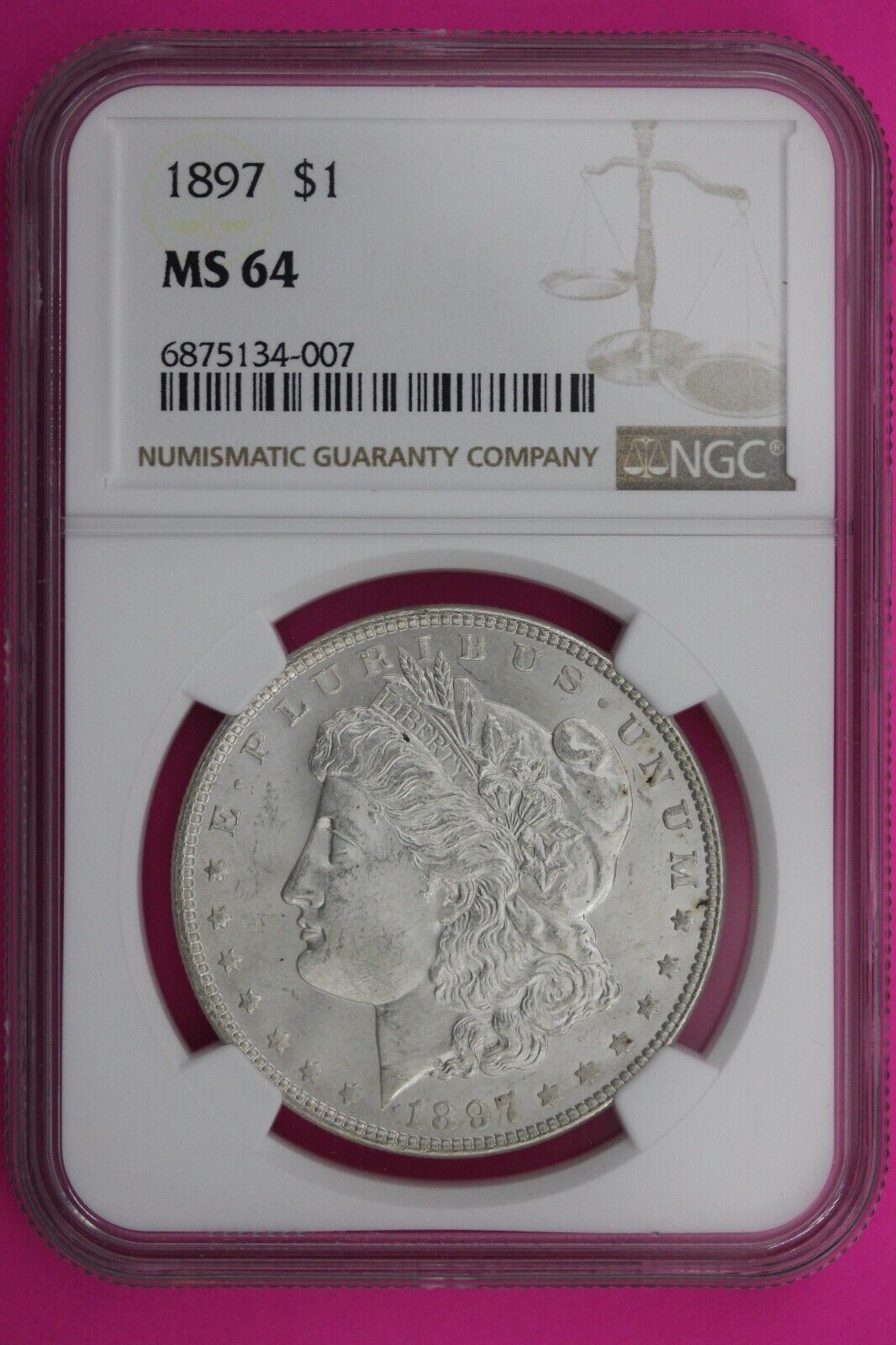 1897 P MS 64 Liberty Morgan Silver Dollar NGC Certified Graded Authentic 686