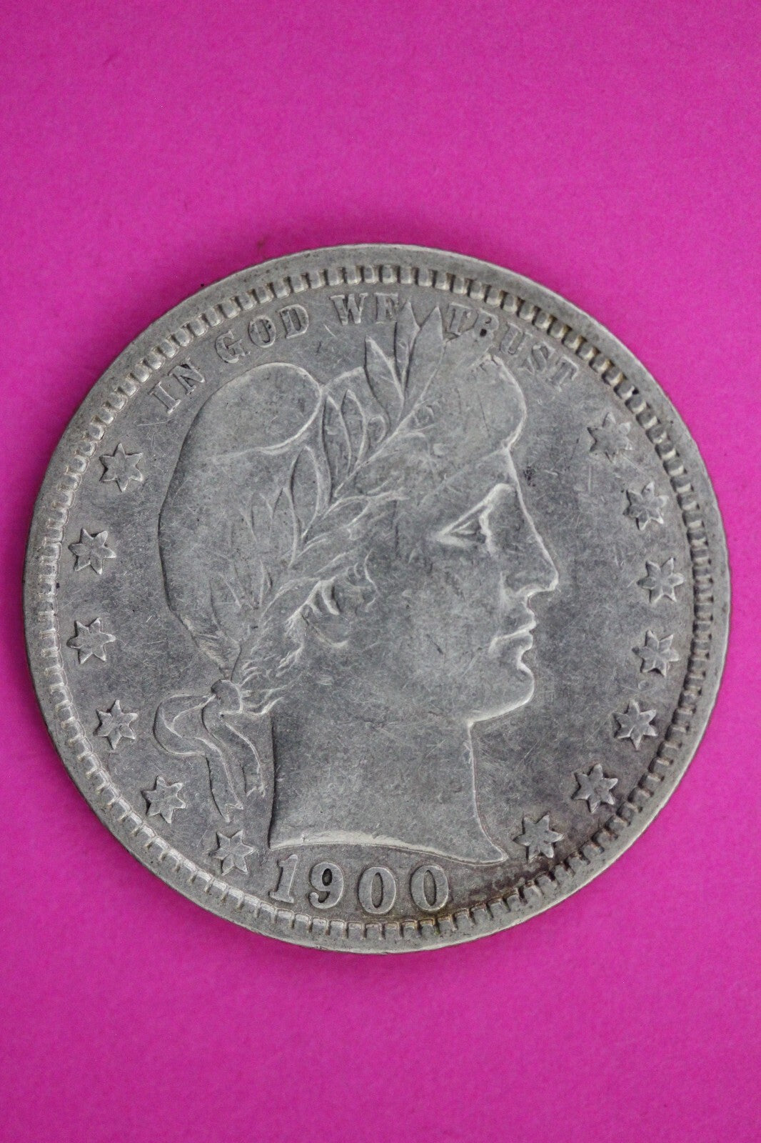 1900 P Barber Liberty Silver Quarter Scarce Semi Key Date Philadelphia Mint 59