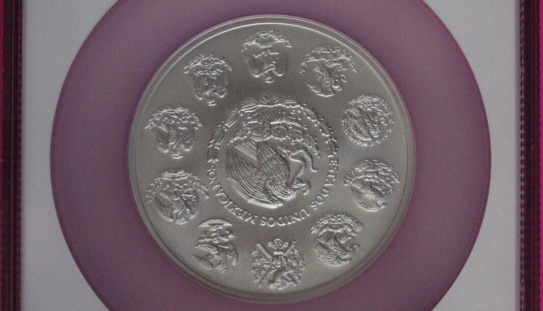 Top Pop 2015 Mo MS 70 Mexico Libertad 5 Onza 5 OZ Silver NGC Graded Slab 7046