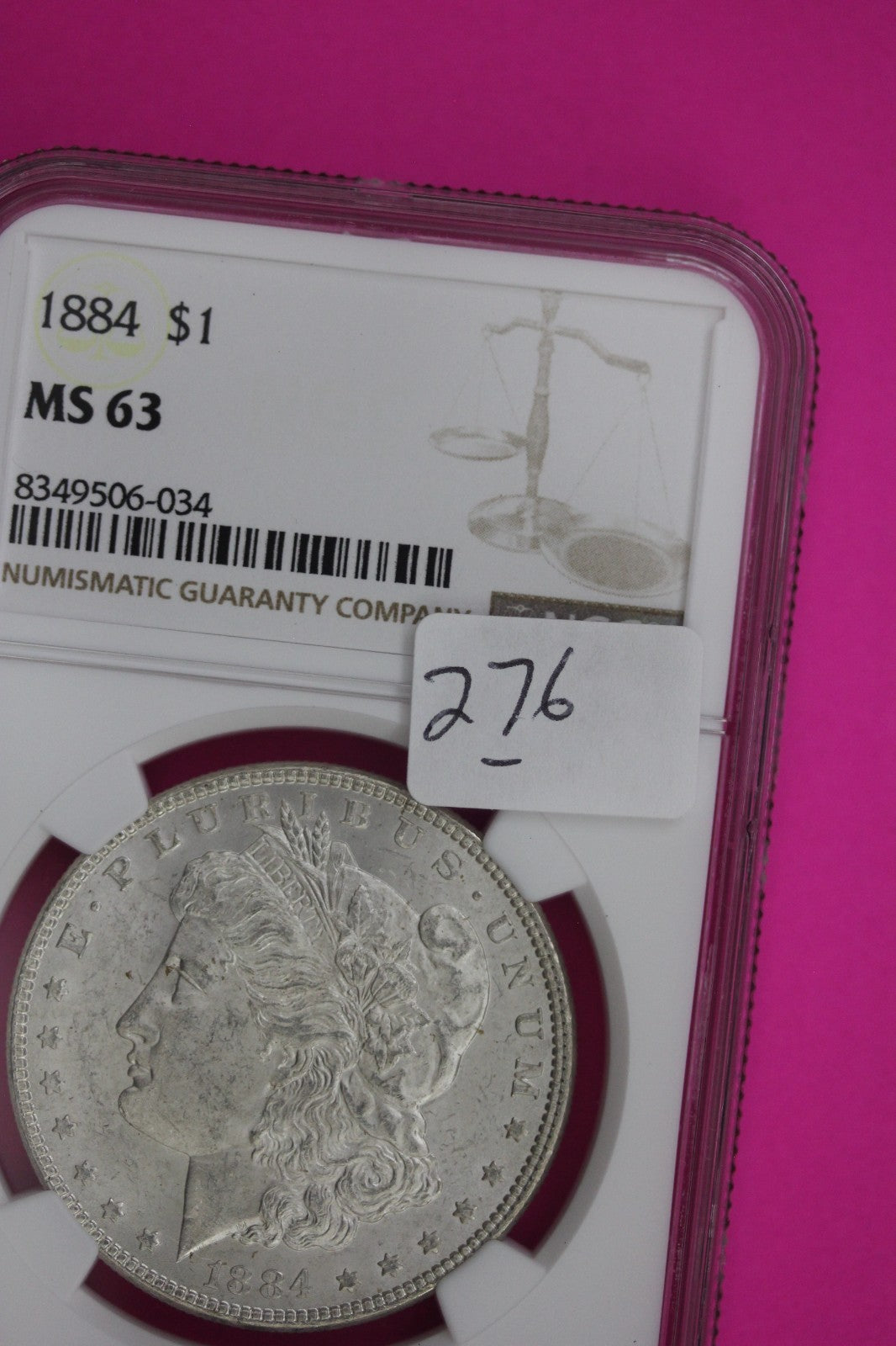 1884 P MS 63 Liberty Morgan Silver Dollar NGC Certified Graded Authentic 276