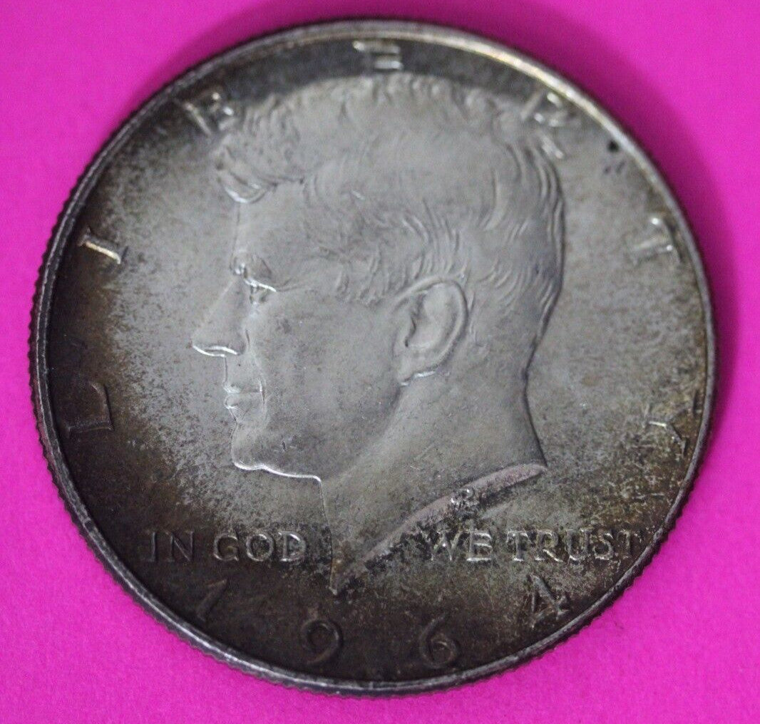 Nicely Toned 1964 P John F Kennedy Silver Half Dollar Exact Gem Coin Shown 12