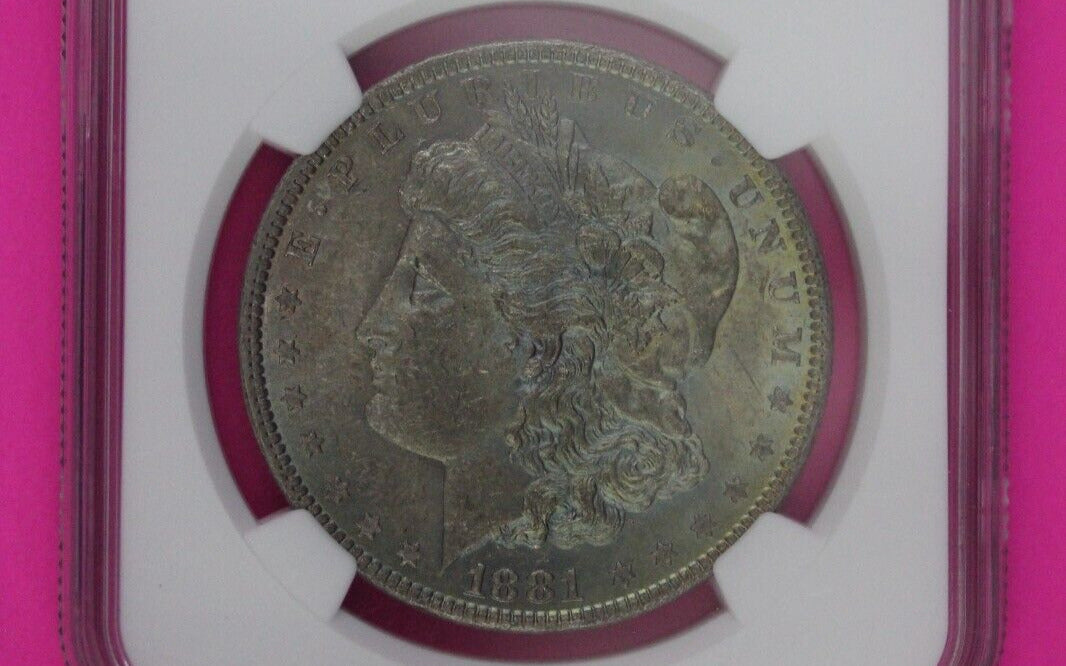 Toned 1881 O MS 62 Liberty Morgan Silver Dollar New Orleans NGC Graded Slab 77