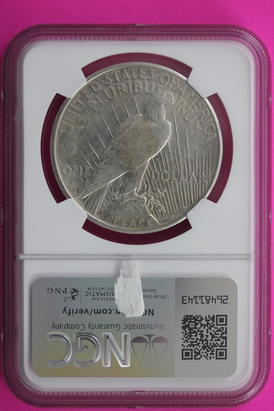 1926 S AU 50 Liberty Peace Silver Dollar NGC Certified Authentic Graded Slab 706