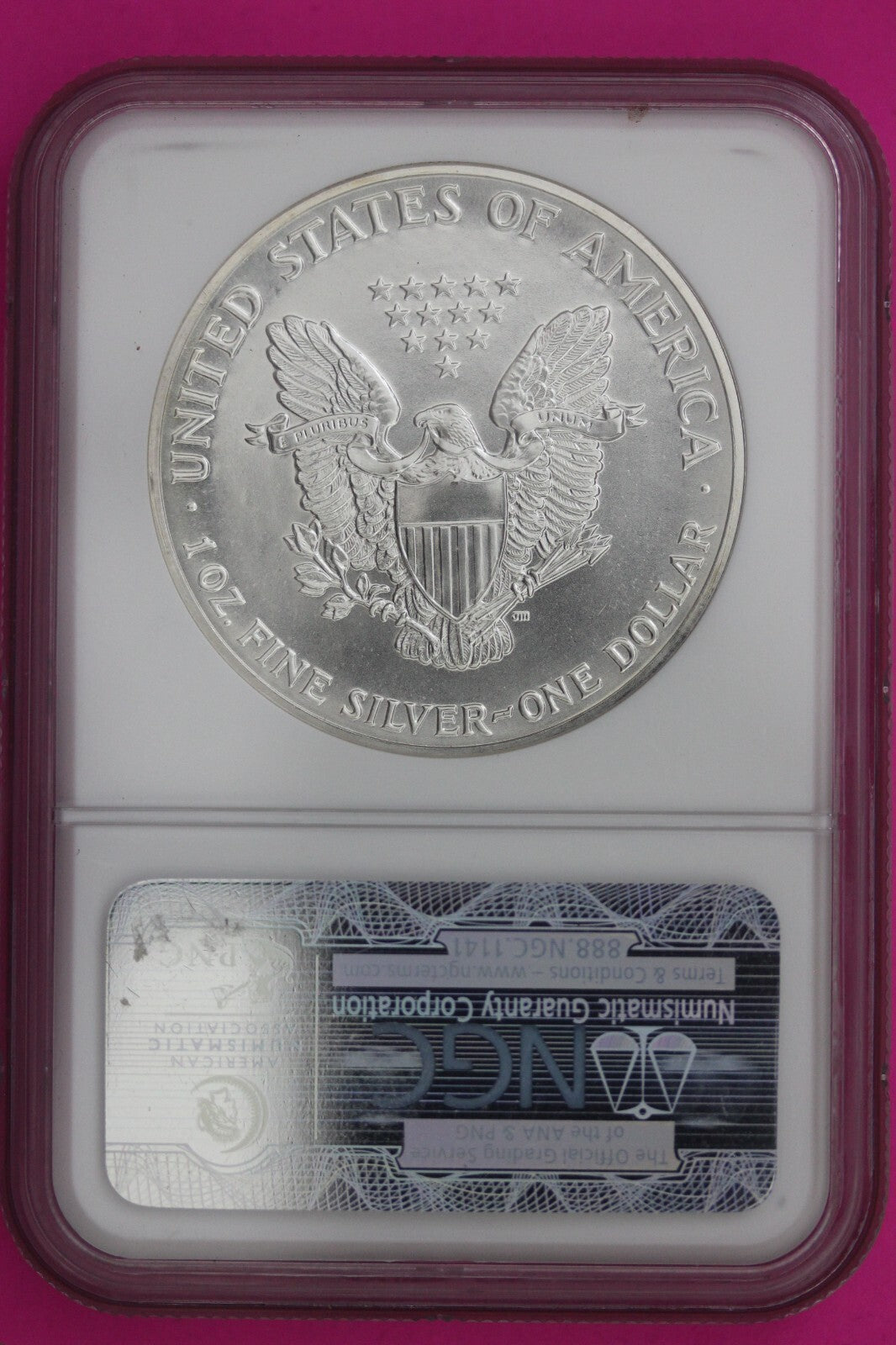 1989 MS 69 Silver Eagle Coin 1 OZ .999 NGC Certified Graded Authentic Slab 566