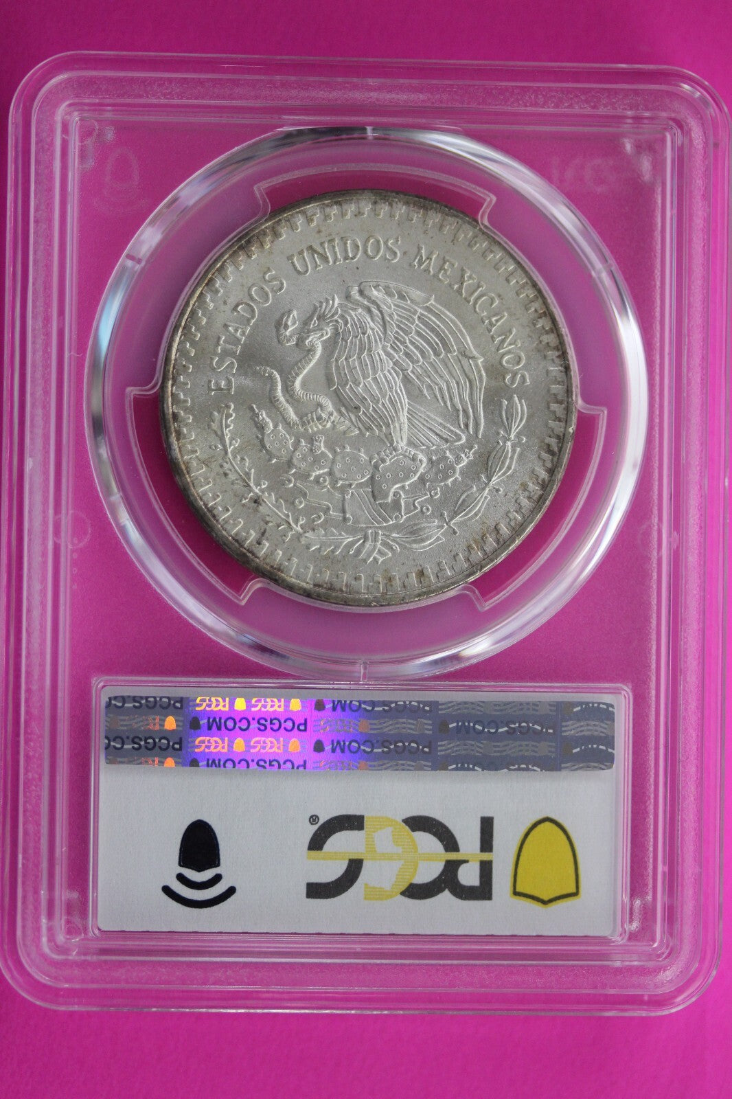 End Of Roll Toned 1983 MS 67 Libertad Mexico 1 OZ Silver Coin PCGS Certified 241