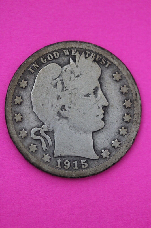 1915 S Barber Liberty Silver Quarter Scarce Semi Key Date San Francisco Mint 15