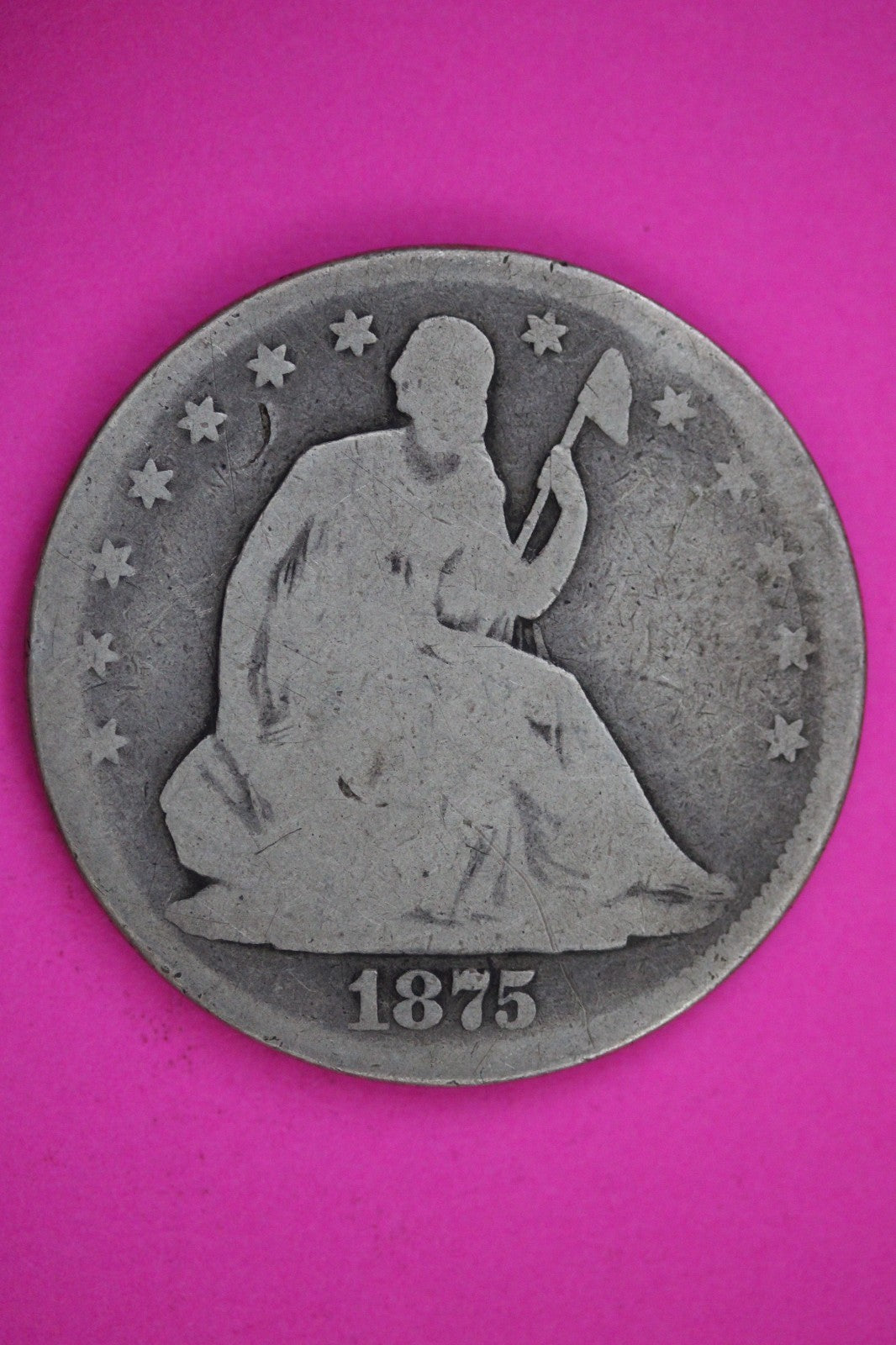 1875 P Seated Liberty Half Dollar Silver Exact Coin Shown Low Grade Filler 2803