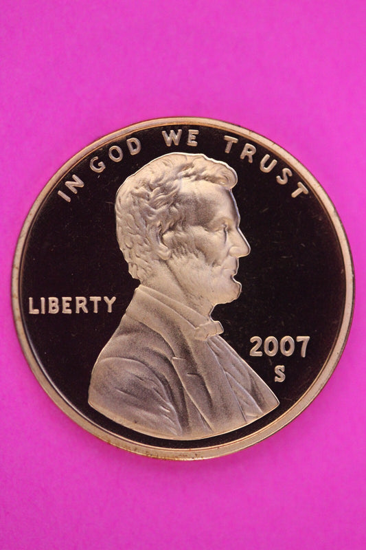 Gem Proof 2007 S Ultra Deep Cameo Lincoln Memorial Cent Same Coin In Pics TOM05