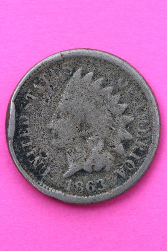 1863 Copper Nickel Indian Head Cent Penny Exact Early Type Coin Pictured 79
