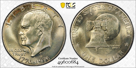 Toned 1976 S MS 67 Silver Eisenhower Ike Dollar PCGS Graded Certified Slab 452