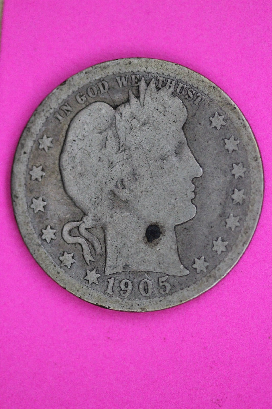 1905 P Barber Liberty Silver Quarter Guaranteed Authentic & Genuine Coin 1463