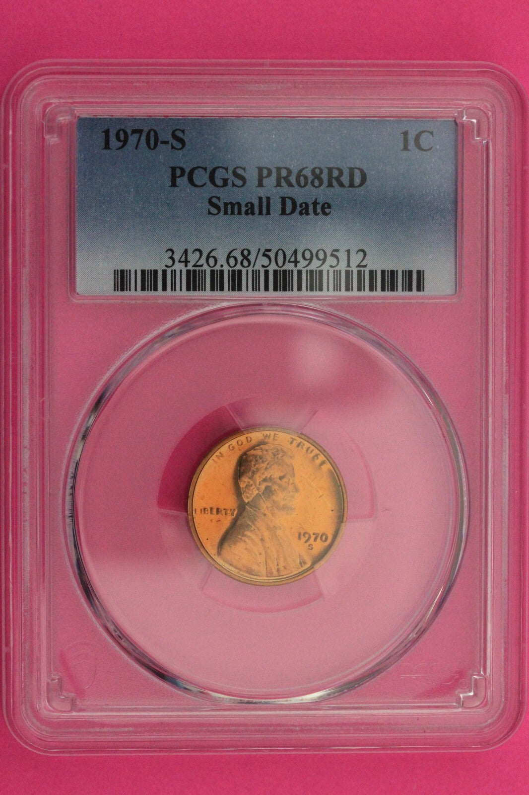 1970 S Small Date PR 68 RD Lincoln Wheat Cent Penny PCGS Certified  Authentic 95