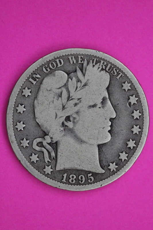 1895 P Barber Liberty Half Dollar Silver Coin Guaranteed Authentic Genuine 1176