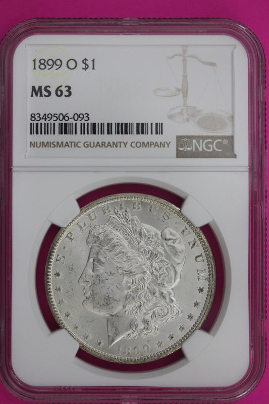1899 O MS 63 Liberty Morgan Silver Dollar NGC Certified Graded Authentic 267