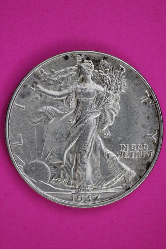 High Grade 1937 P Walking Liberty Walker Half Dollar Coin Authentic Genuine 1802