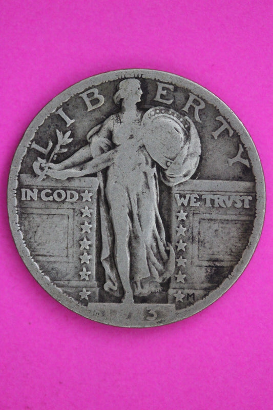 1923 P Standing Liberty Silver Quarter Semi Key Date Coin Guaranteed Real 0624N