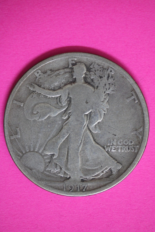 1917 Reverse S Walking Liberty Half Dollar Scarce Semi Key Date Silver Coin 70