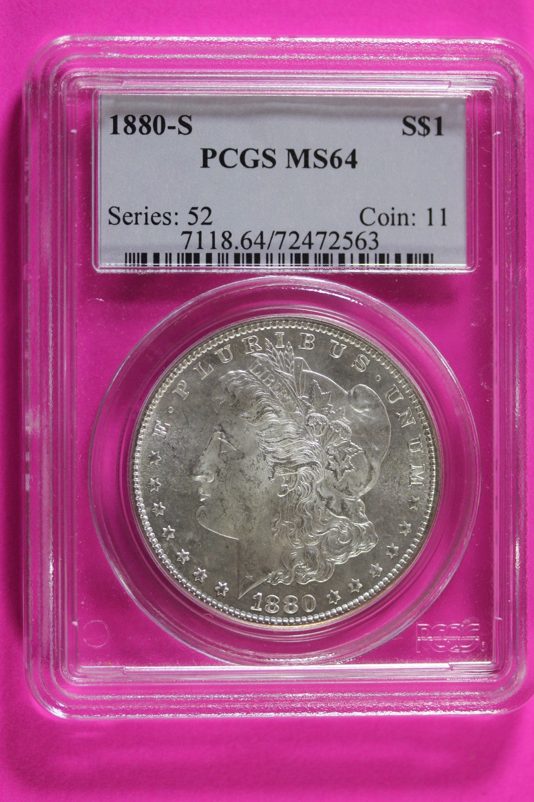 1880 S MS 64 Liberty Morgan Silver Dollar PCGS Graded Authentic Certified 02