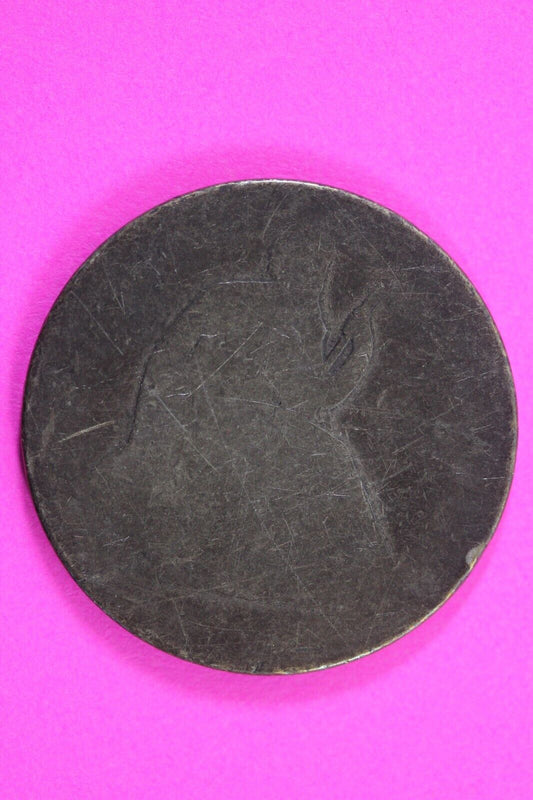 No Date Seated Liberty Half Dollar Silver Exact Coin In Pics Low grade Filler 04