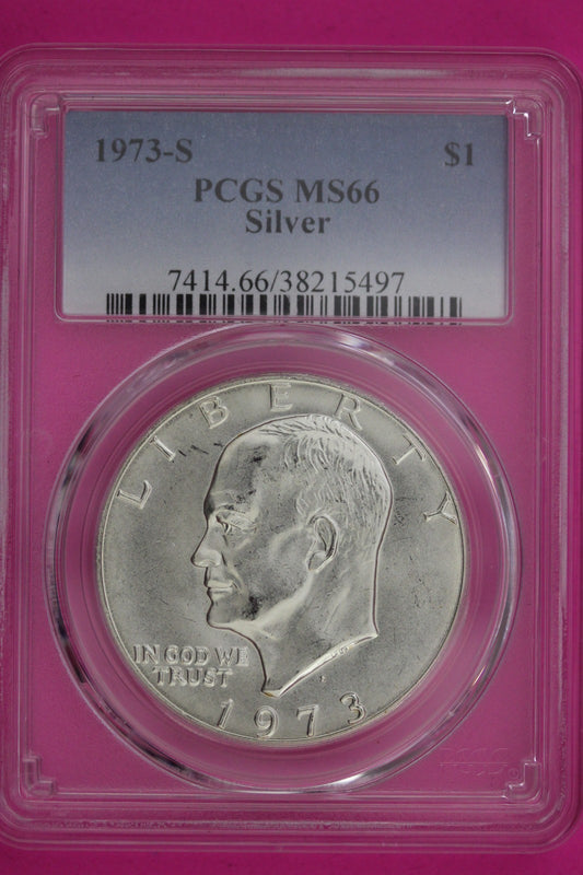 1973 S MS 66 Silver Ike Eisenhower Dollar PCGS Certified Graded Authentic 1196
