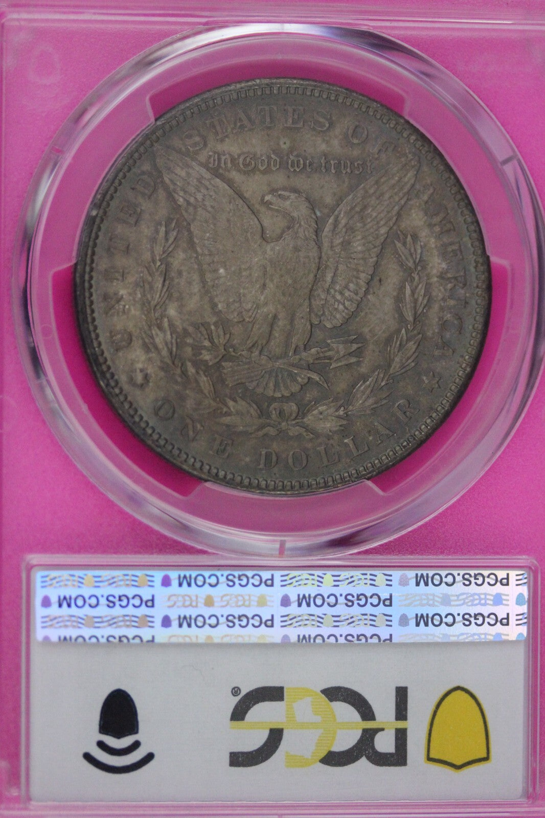 Toned 1889 P MS 63 Morgan Liberty Silver Dollar PCGS Certified Slab 34