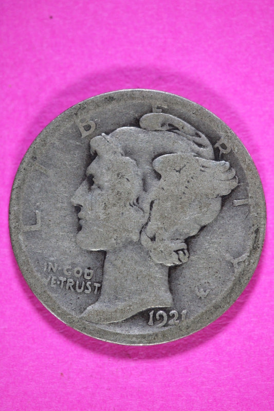 1921 D Mercury Liberty Dime Silver Coin Guaranteed Genuine American Seller 2551