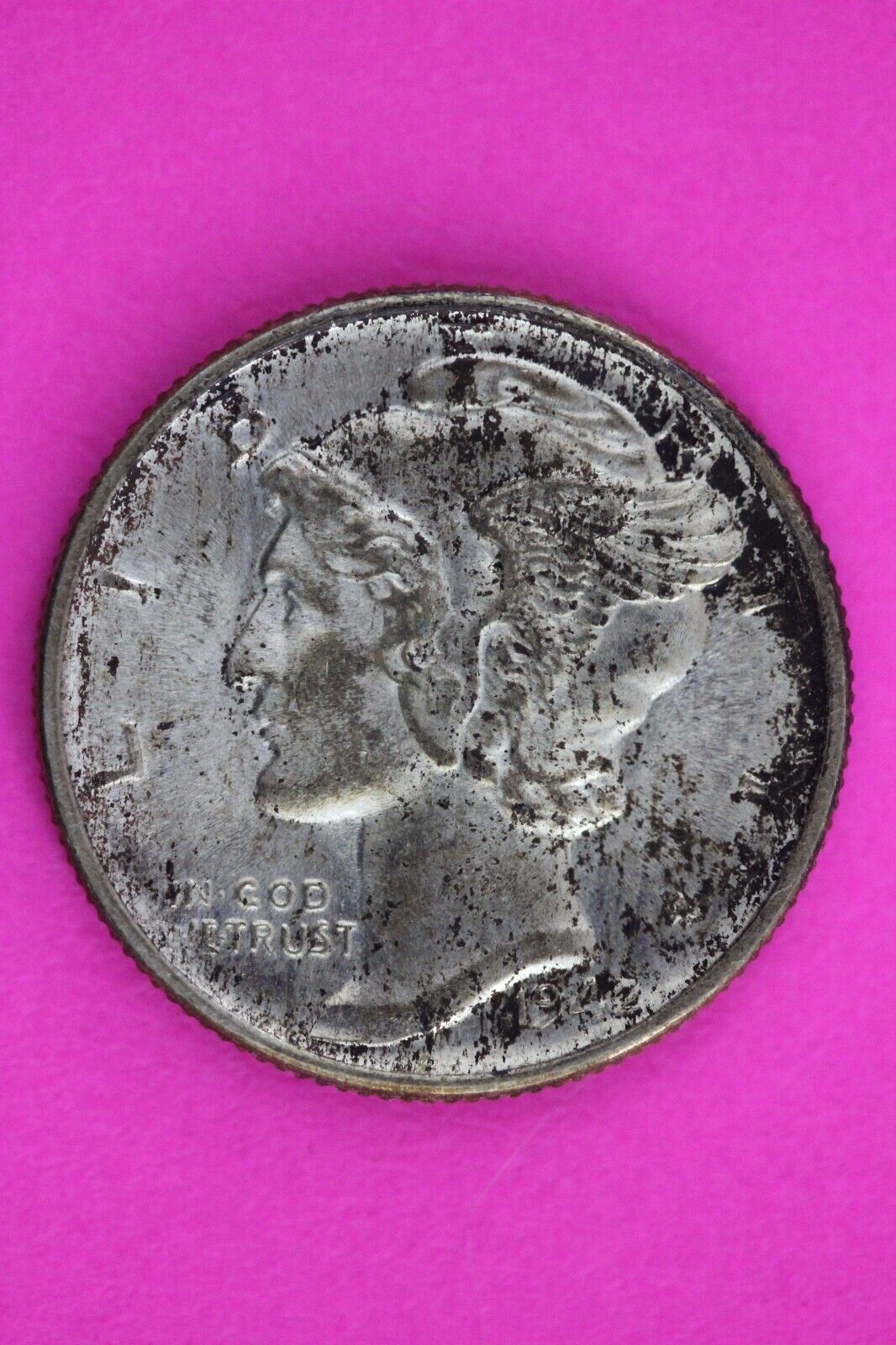 1942 P Mercury Winged Liberty Dime Semi Key Date Exact Same Coin In Pics 53