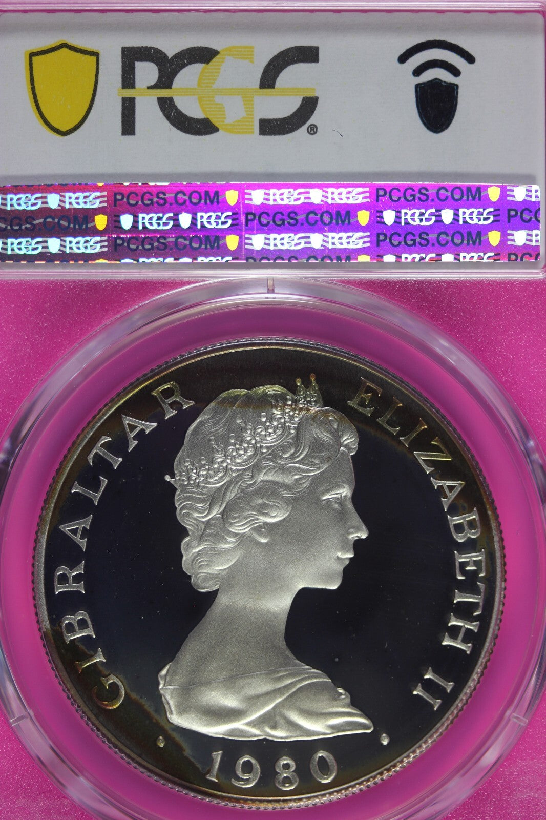 Toned 1980 PR 68 DCAM Crown Gibraltar  PCGS Queen Elizabeth 80th Birthday 515