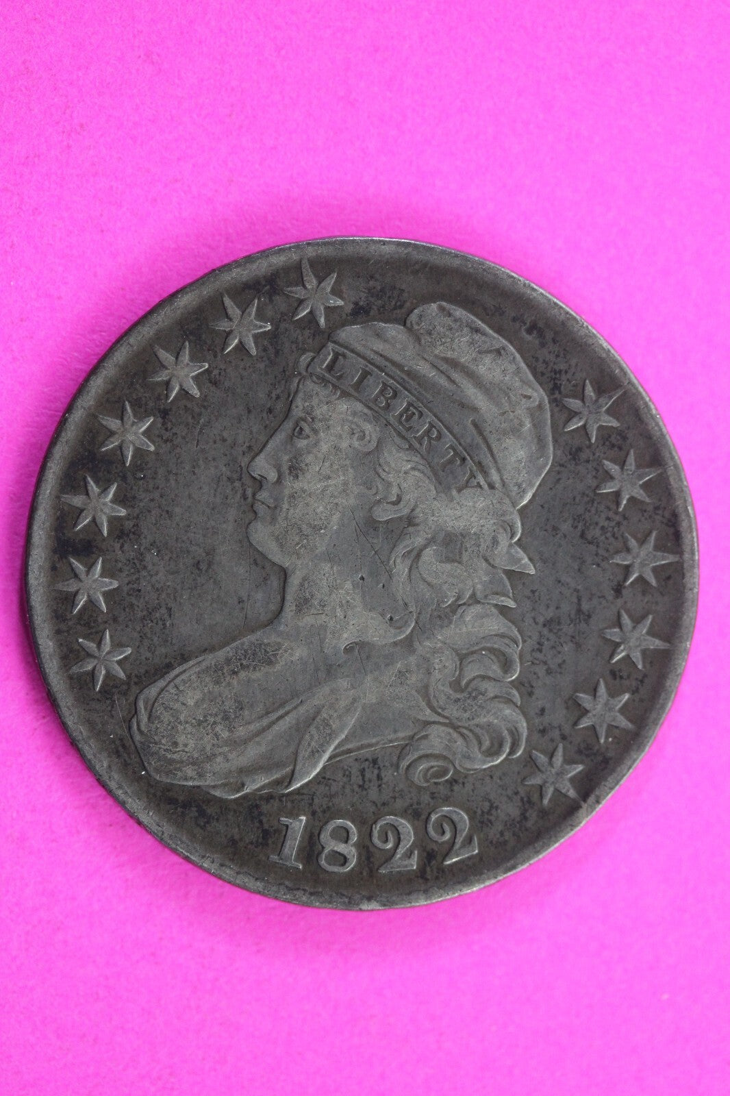 1822 Capped Bust Half Dollar Exact Coin In Pics Silver Rare Semi Key Date 01