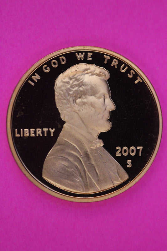 Gem Proof 2007 S Ultra Deep Cameo Lincoln Memorial Cent Same Coin In Pics TOM26