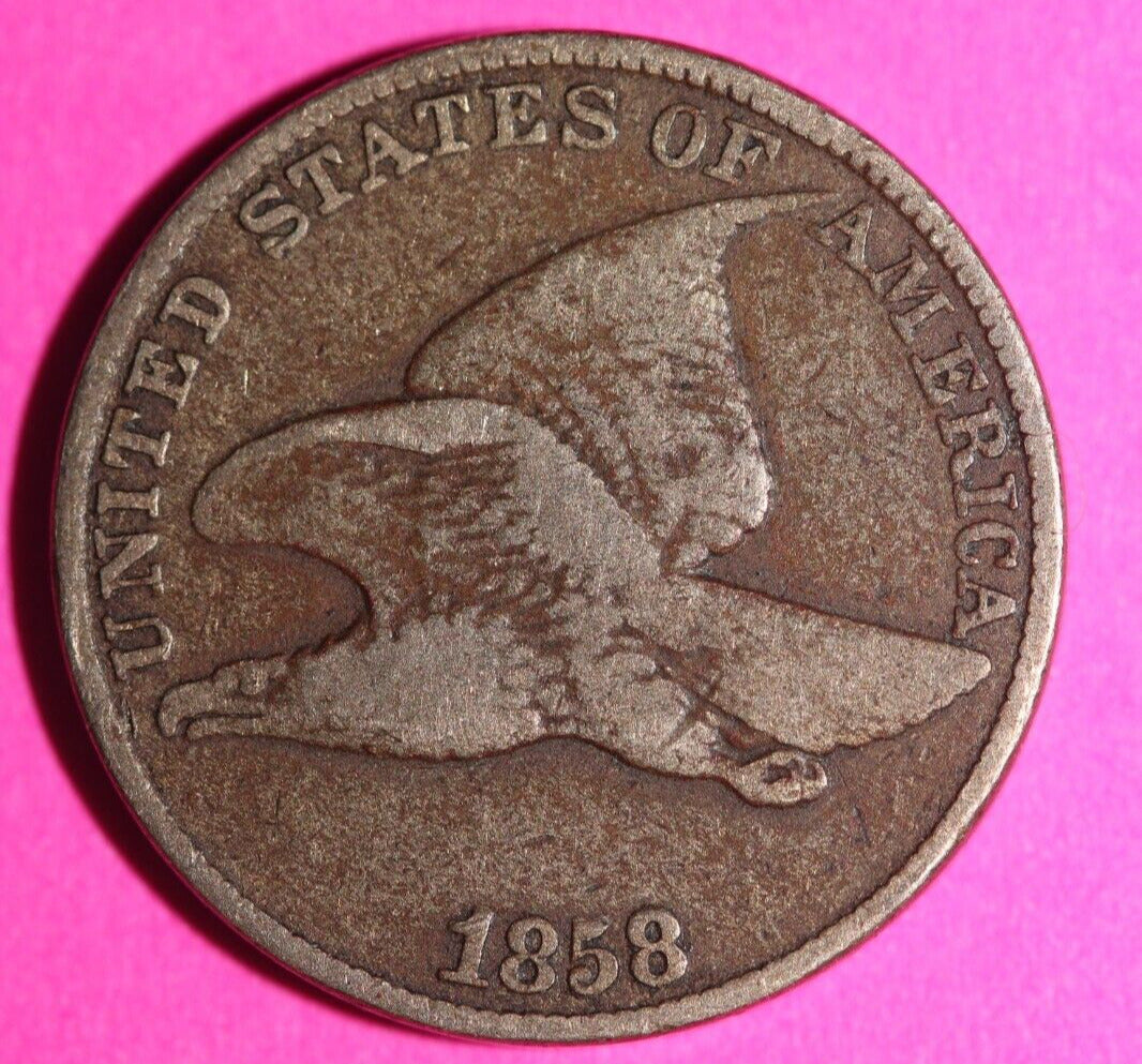 1858 Flying Eagle Cent Penny Exact Scarce Early Type Coin as Pictured 19