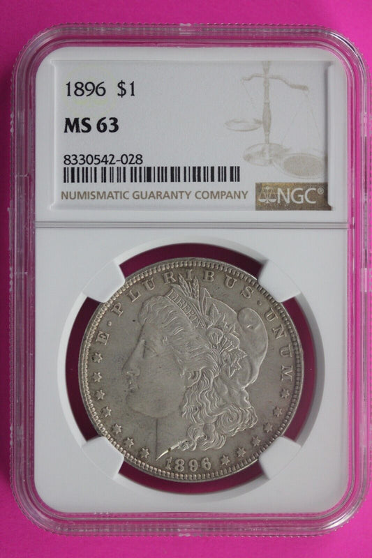 1896 P MS 63 Liberty Morgan Silver Dollar NGC Certified Graded Slab 463