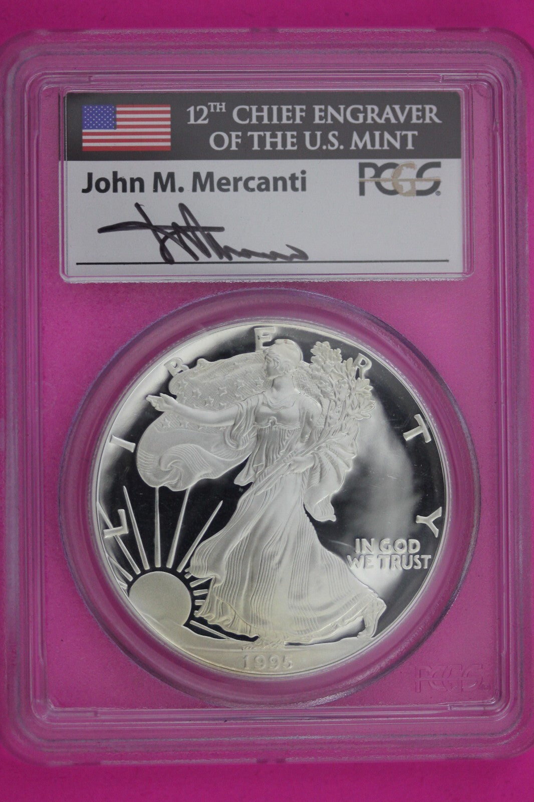 1995 P PR 69 Silver Eagle PCGS John Mercanti Certified Graded Authentic Coin 618